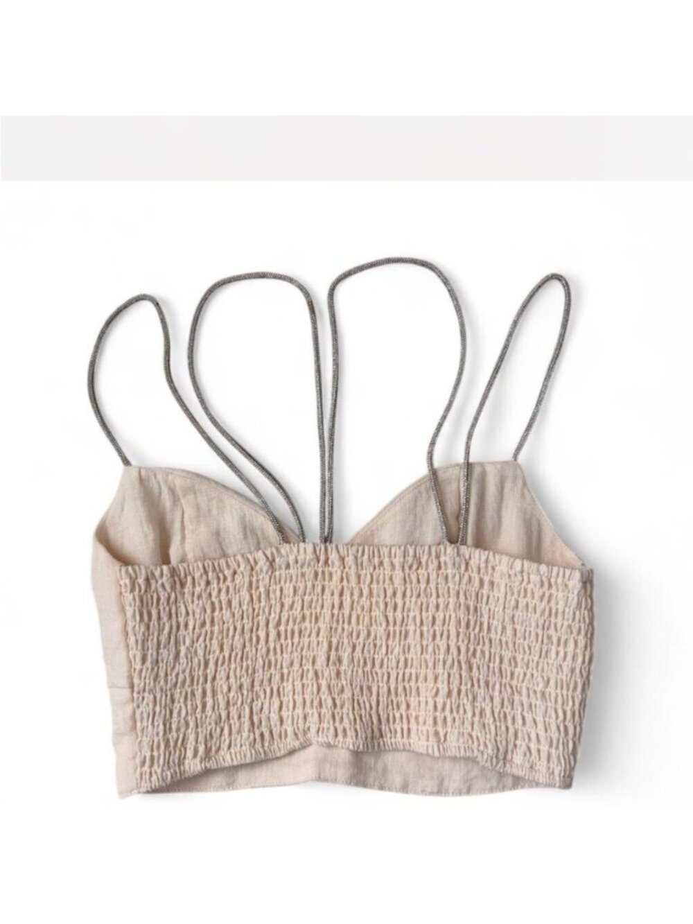 Beige Strappy Crop Top - Picture 2 of 3